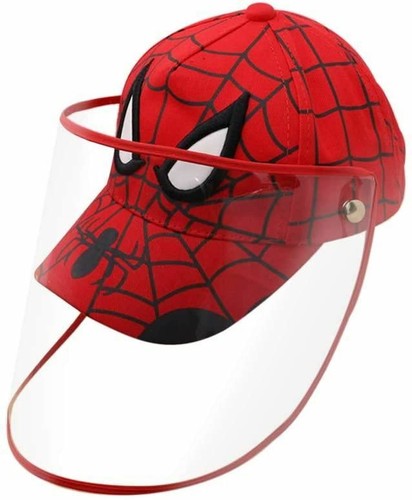 Saliva Protective Spider man Kitty Baseball Cap Kid Detachable Face Shield Hat - Picture 15 of 17