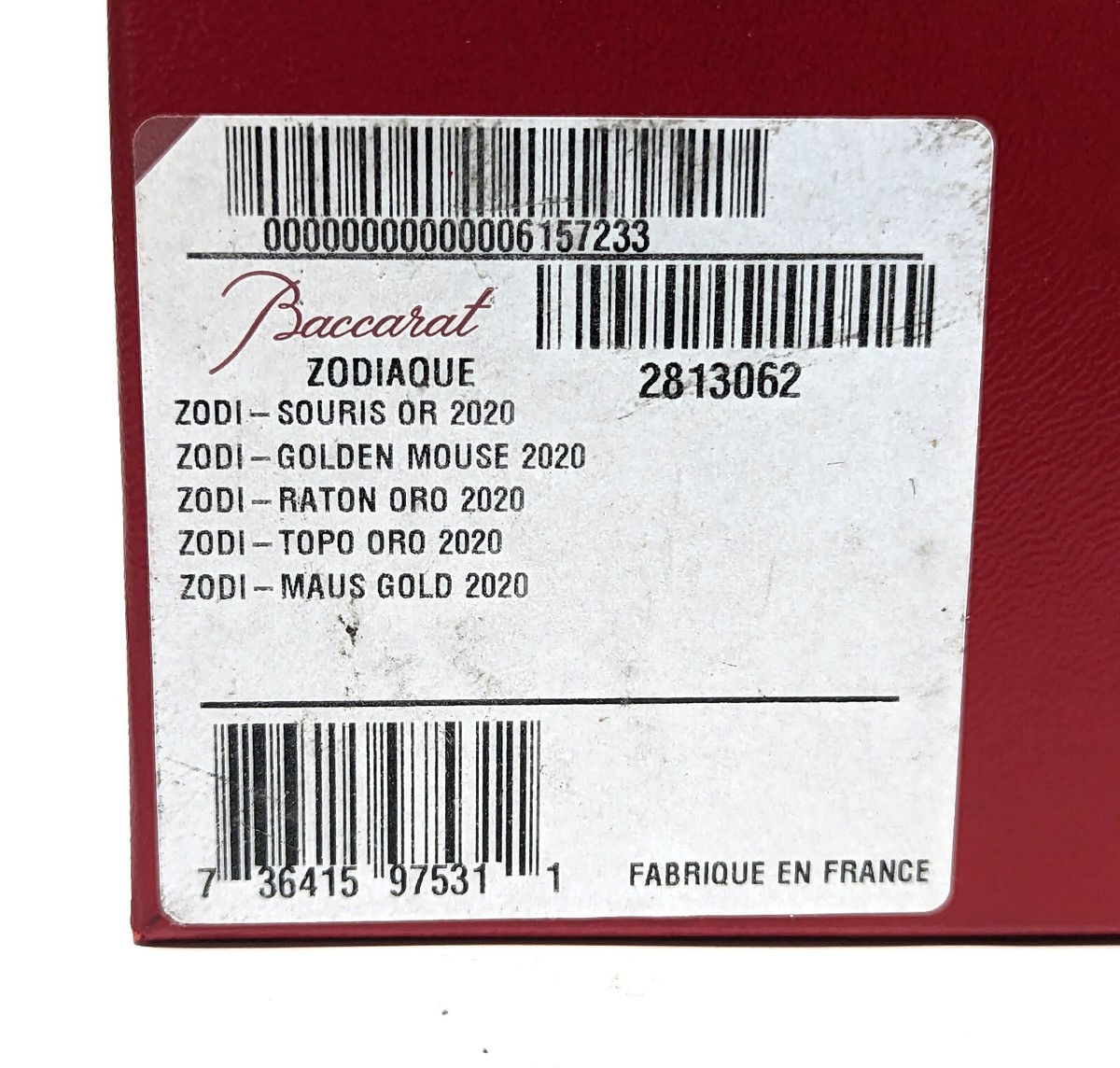 New 2020 Baccarat Zodiaque 2813062 Gold Metallic Crystal