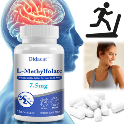 L-Methylfolate 7.5mg 120 Capsules - Brain Health & Energy Support Supplement