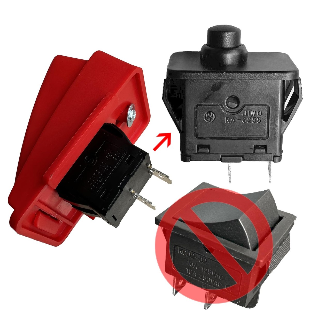 2 Pcs 12V Power Wheel Foot Pedal Plunger Type Switch Accelerator