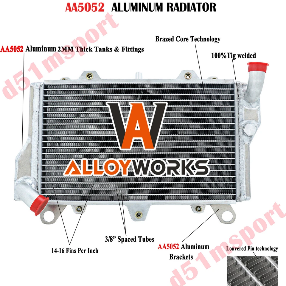 Radiador de aluminio compatible con Kawasaki Ninja 900R ZX900 GPZ900R 1984 1985 1986 Foto 2 de 4