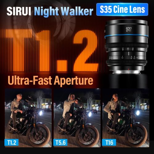 Lente de cine gran angular SIRUI Night Walker 16 mm 24 mm 35 mm 55 mm 75 mm T1.2 S35 - Imagen 10 de 24