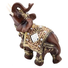Elephant with Trunk Raised Collectible Figurine Statue Good Luck Elephant Col...