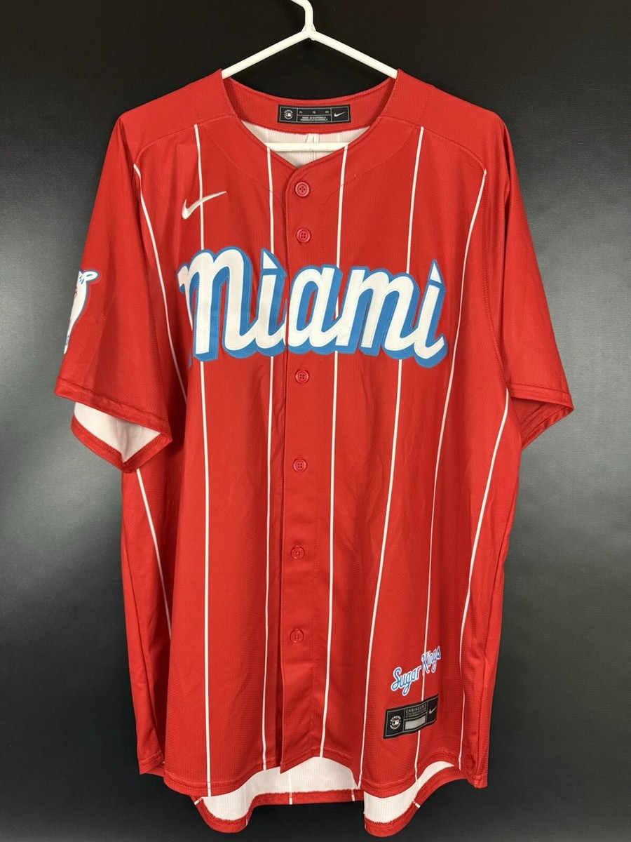 NWT Men's JAZZ CHISHOLM JR. Miami Marlins Red City Connect