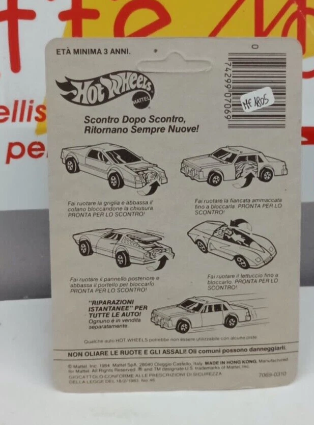HOTWHEELS 1/64 AUTO DA SCONTRO    MATTEL 1984 ITEM 7069 MADE IN HONG KONG - Immagine 2 di 2