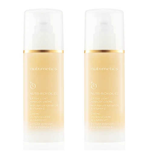 2 x Nutrimetics Nutri-Rich Oil EL Extra Light Apricot Creme 60ml FREE SHIPPING
