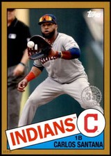 Carlos Santana 2020 Topps 1985 35th Anniversary Series 2 5x7 Gold #85TB-15 2/10 