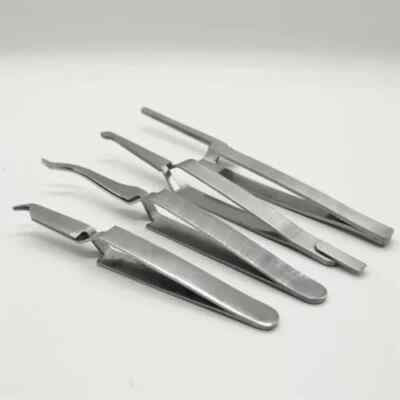 10Pcs Dental Orthodontic Bracket Buccal Tubes Tweezers Holder Stainless Steel
