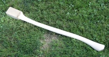 HICKORY 32" Single Bit Bent AXE HANDLE ~UNFINISHED~ Oversized Raw Eye Amish Made