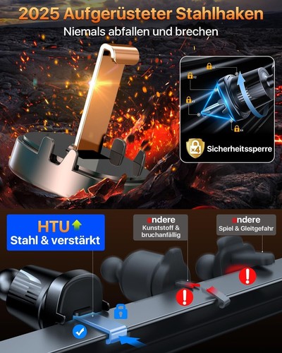 Auto Handyhalterung 4 in 1 Universal 360° Drehbar starke Saugnapf Lüftung - 第 4/10 張圖片