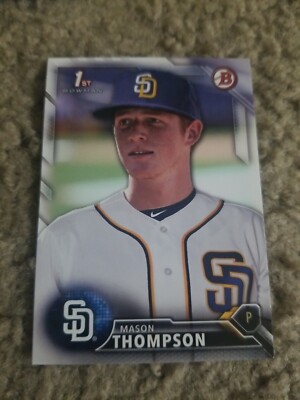 MASON THOMPSON 2016 BOWMAN DRAFT #BD-27 PADRES/NATIONALS (FIRST PROSPECT BASE)