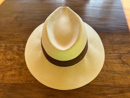 Panama Bologne pre-owned Men's Hat, 100%Cellulose,size 55 (6" 7/8),16 weaves/in - Picture 3 of 8