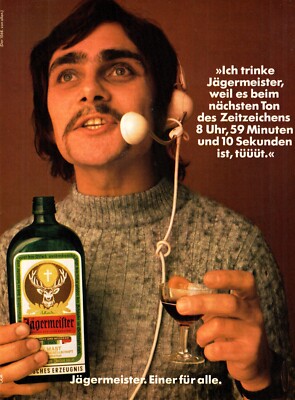 3w23090/ Alte Reklame aus 1977   JÄGERMEISTER   Einer für alle.