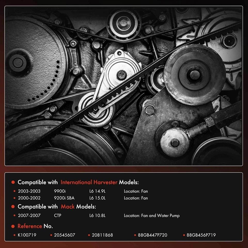 Cinturón Serpentine 71,87" para Cosechadora Internacional 9900i 2003 9200i SBA Mack CTP Foto 2 de 4