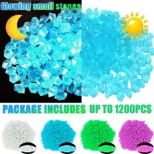 UP TO 1200 Glow in Dark Pebbles Garden Glowing Rocks Fish Tank Luminous Stones