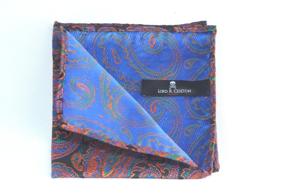 Cuadrado de Bolsillo Lord R Colton Masterworks - Lago Ness Negro Naranja $75 Minorista Nuevo Foto 2 de 2