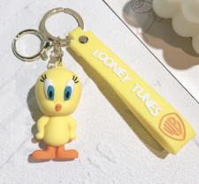 Tweety Bird Looney Tunes Themed 3D Rubber Keychain/Bag Charm/Backpack Clip