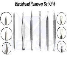 6 PCS Comedone Extractors Blackhead Blemish Remover Needle Pin Poper Acne Pimple