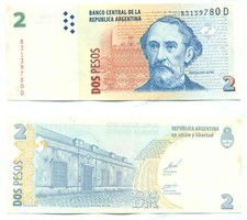 ARGENTINA NOTE 2 PESOS (2003) PIGNANELLI-CAMAÑO SUFFIX D B# 3213 P 352 AXF
