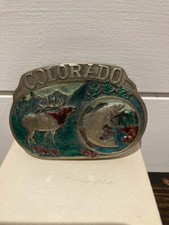 Vintage 1985 Colorado Wildlife Belt Buckle C J 01-12 Made in USA   Collectible