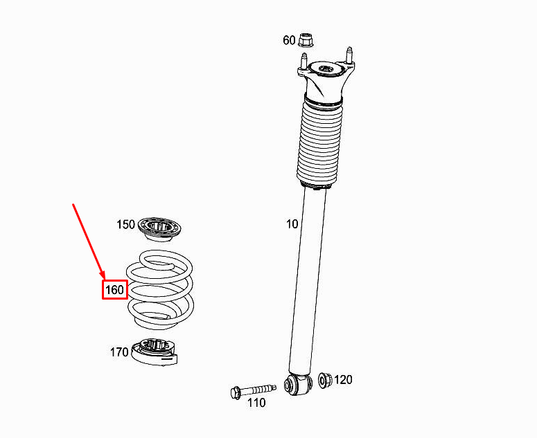 MERCEDES-BENZ A W177 Rear Coil Spring A2473240204