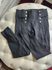 Zara leggings with 8 front buttons BLACK size L new