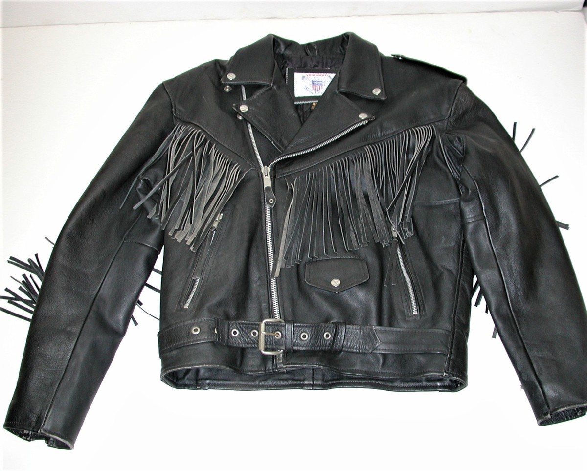 Vanguard Cowhide Men's Black Leather Motorcycle Biker Jacket