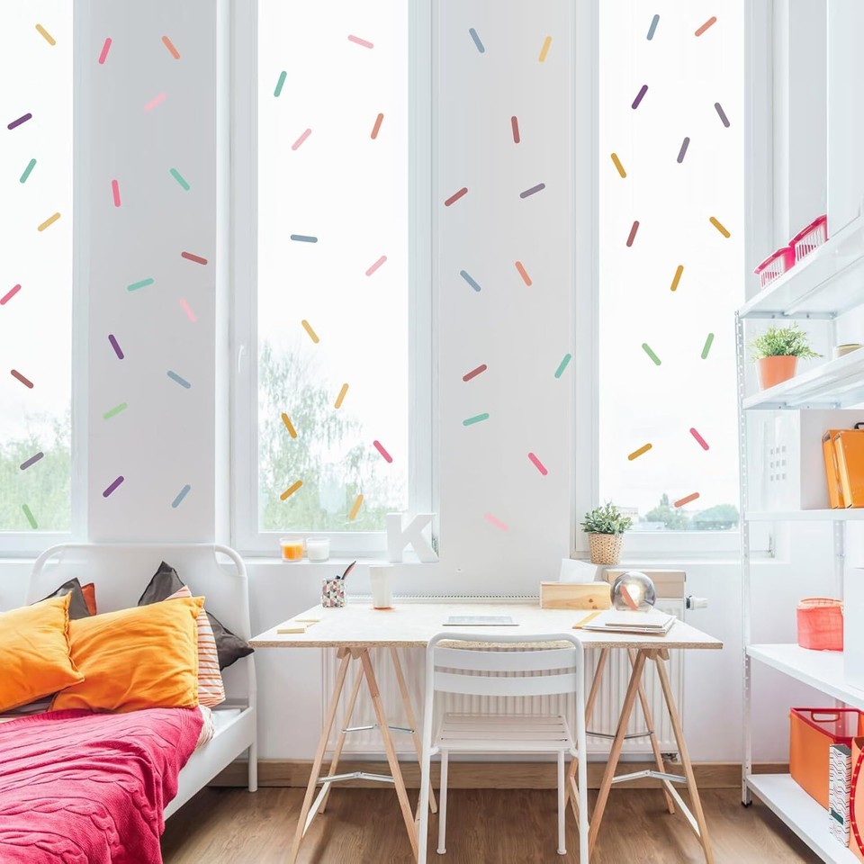 600pcs Confetti Strip Wall Sticker, Sprinkle Colorful eBay