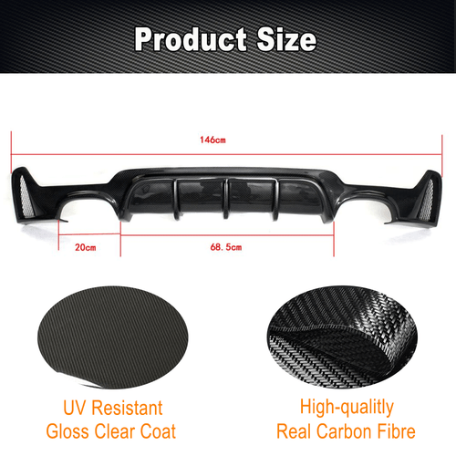 Carbon Heckdiffusor Diffusor hinten Stoßstangen für BMW 4er F32 F33 F36 M-Paket - Picture 8 of 12