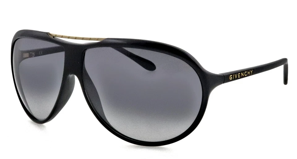 全新 GIVENCHY SGV724 0742 65 毫米黑色金色飞行员太阳镜 意大利 男女皆宜 — 第 2/4 张图片