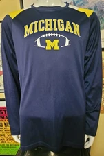 Michigan Wolverines Football Long Sleeve Performance Jersey Shirt XL Nice
