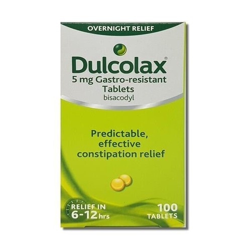 100 Dulcolax Tablets 5mg Bisacodyl Constipation Laxative Uk Pharmacy