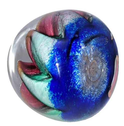 Epiphany 2003 art glass orange ruby fruit paperweight 3" - Bild 4 von 10
