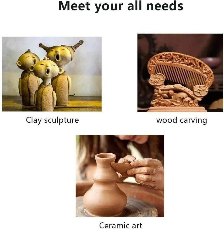 Pottery Sculpting Tool Set Wood and Metal Modelling Clay Complete Tools Set UK - Image 3 of 4