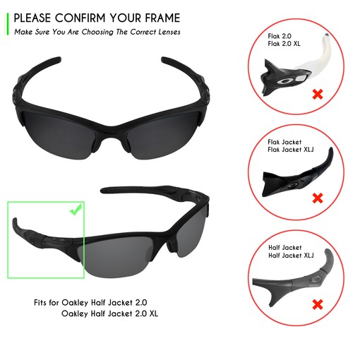 hdhut lenti di ricambio polarizzate per Oakley Half Jacket 2.0 rosso/blu/nero - Foto 2 di 12