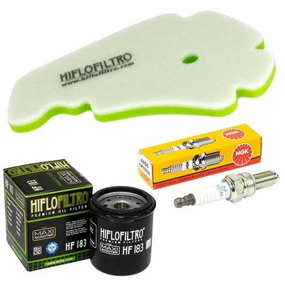 Set Ölfilter Luftfilter Zündkerzen Wartung für Aprilia Scarabeo 400 ie 2006-2009