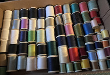 Vintage Lot 70 Sewing Thread Plastic Spools Various Brands Colors Sizes, Used