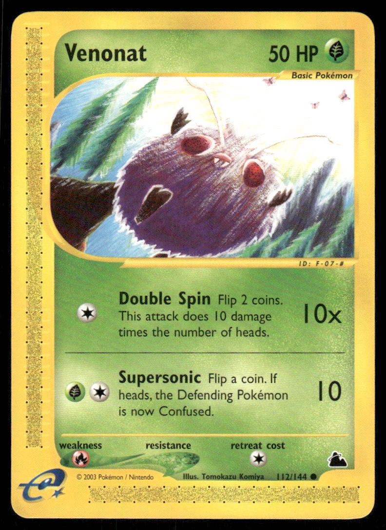 Pokemon Cards Venonat 112/144 Skyridge WOTC Common NM
