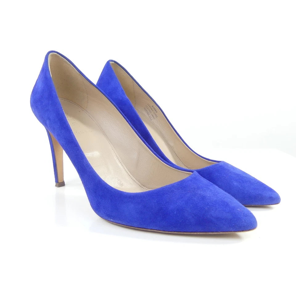 J.CREW Pumps Heels Velour Leder Blau Gr. 11 41 - Bild 1 von 4