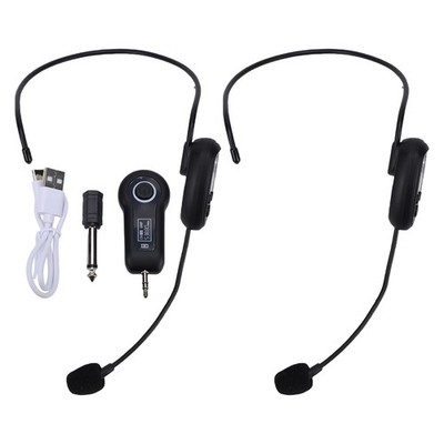 UHF Microphone Headset System Clear Sound Quality For Fitness Teaching BAK