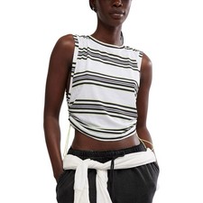 Free People Movement Women's Sport Mode Muscle Tank Black White Yellow Med NWT