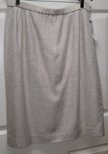 70s Vintage Pendleton Beige White Plaid Deadstock Midi Skirt Size 18 VTG