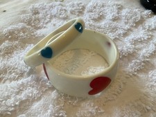 Vintage Y2K 90s Chunky Lucite White Hearts Ba...