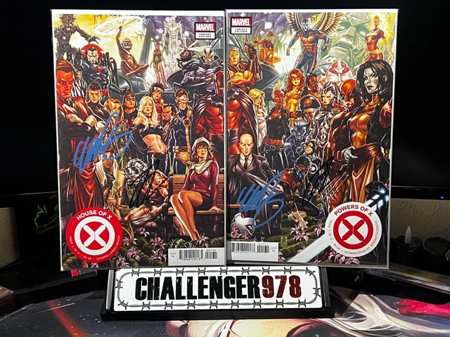 House / Powers of X #1 Mark Brooks DOUBLE SIGNED Hickman Connecting SET w/ COA