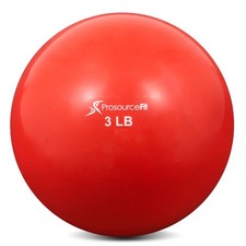 ProsourceFit Weighted Toning Exercise Balls for Pilates, Red 3lb, 3lb