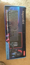4 IN 1 PC Gaming Keyboard Mouse Gaming Headset Set RGB LED Backlit w/ Mouse Pad
