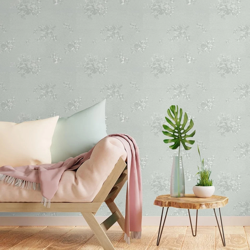 CHIHUT Thicken Embossed Flower Peel and Stick Wallpaper - 12"x472" - Image 2 of 4