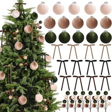 33 Pcs Velvet Christmas Ornaments Set, 3.15 Inch Neutral Christmas Balls Orna...