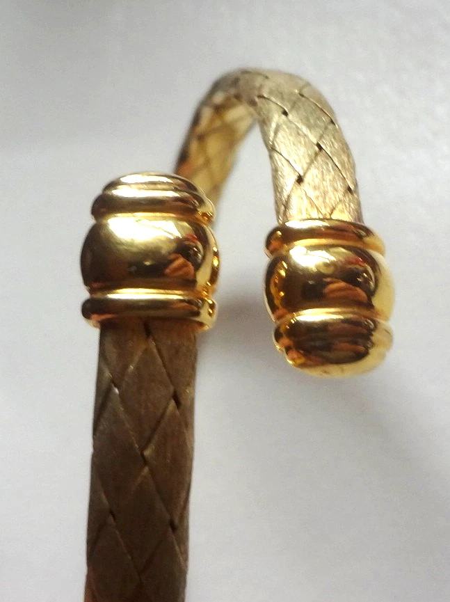 Brazalete vintage VERONESE DORADO sobre PLATA ESTERLINA BRAZALETE PULSERA - ITALIA - ¡BONITO! Foto 3 de 4