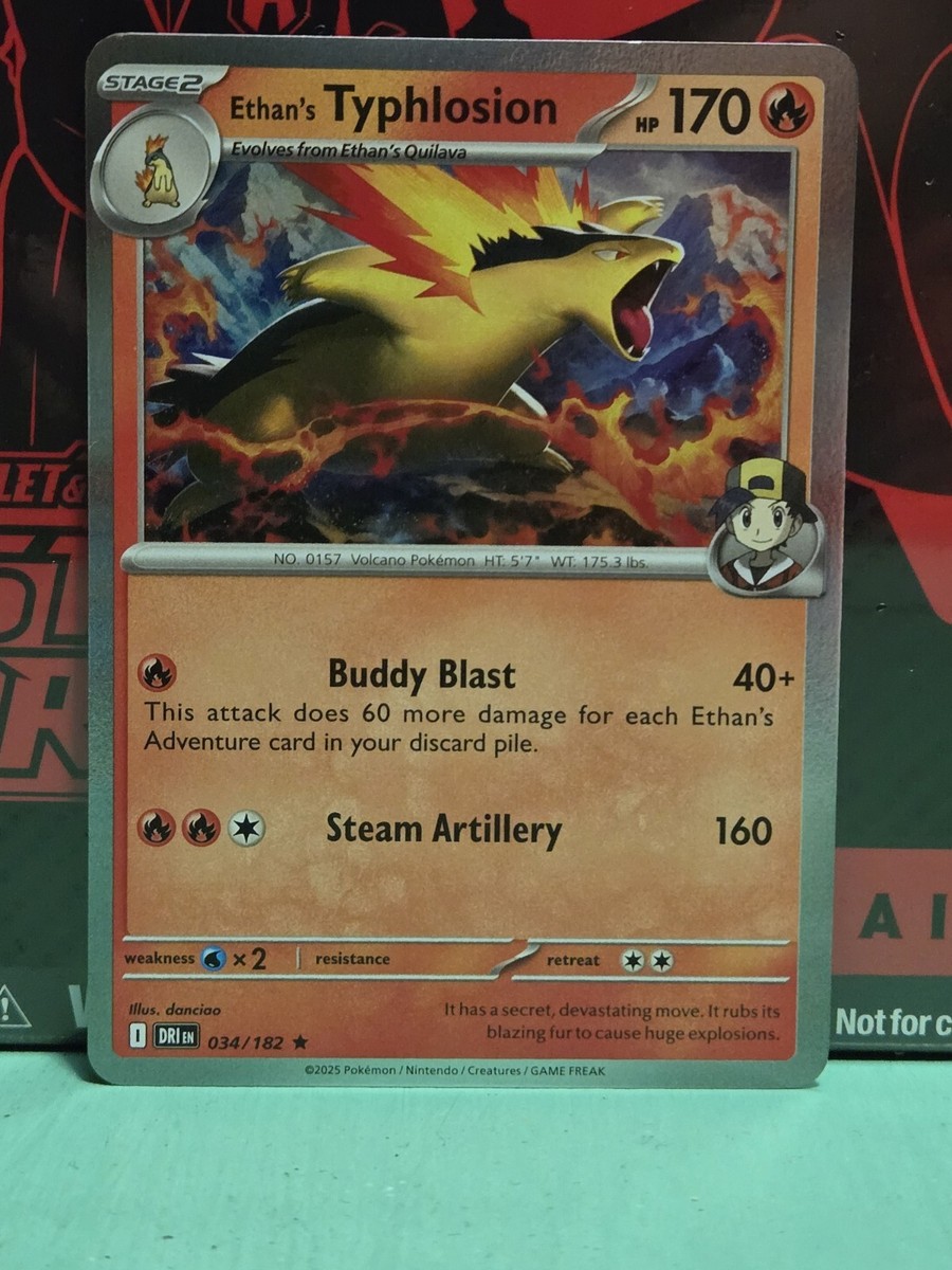 Pokemon Destined Rivals Ethan's Typhlosion 34/182 Rare Holo